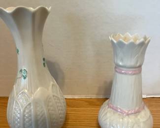 Two Belleek Vases