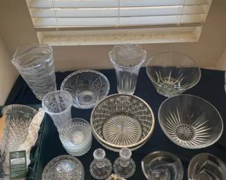 Assortment Of Crystal Vases And Bowls