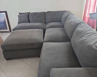Two Piece LShaped Sofa And Ottoman Made By Jiaxing Home Furniture