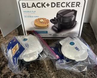 Black  Decker Double Flip Waffle Maker. Egg Bite Maker.mini Waffle Maker