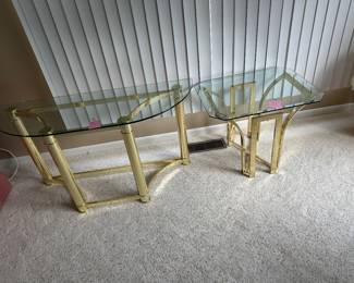 $75 two piece  brass n glass 90s set. 