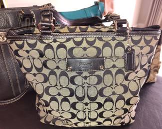 Classic Coach Purse Khaki and Brown