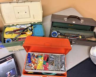 Organized and ready to go! Stocked assorted tool boxes