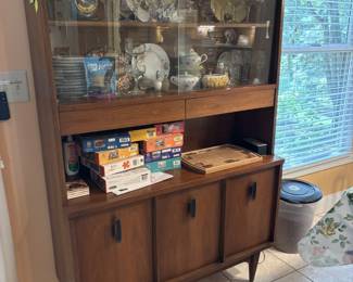One Piece Walnut Hutch