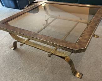 Hollywood Regency style Glass top Coffee Table