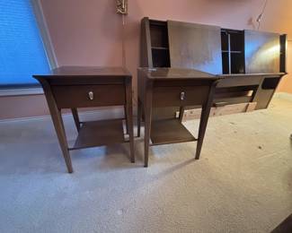 HAVE FULL SET - Drexel Profile collection, by designer John Van Koert pair of nightstands