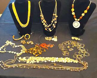Coldwater Creek Necklace  Box, Daisy Fuentes, GoldTone Boho, Earthy  Brooch Jewelry Lot