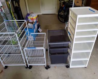 Assorted Storage Carts Bundle 4Piece Set