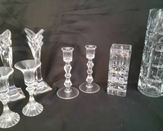 Mikasa  Cristal DArques Decor Lot  Vases  Candlestick holders