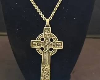 925 Sterling Silver 74g James Avery Good Shepherd Celtic Cross Pendant Necklace W Box  Cloth