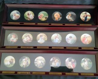 Donald Zolan 3Frame Collection of 18 Vintage Miniature Plates Pemberton  Oakes