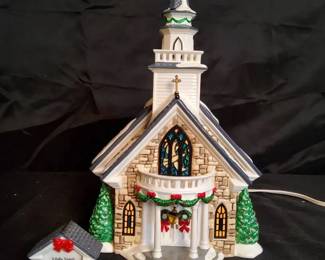 Department 56 Snow Village  Holy Spirit Church in original Styrofoam