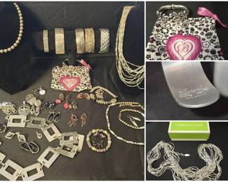  03 Brighton SilverTone Bracelet Cuff, Coldwater Creek Necklace w Box, Leonard Pewter Cuff, KR  More