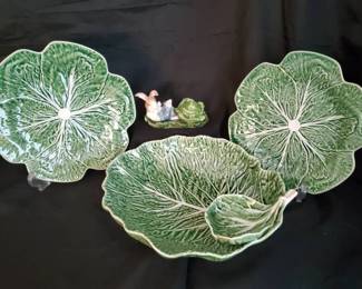Bordallo Pinheiro Cabbage Collection  Decorative SaltPepper Shaker Set