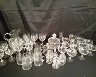 Etched Floral Crystal  Barware Vintage Collection