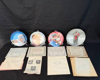 Donald Zolan 4 China Plates, Brotherly Love, Tiny Treasures, Mothers Angels, Winter Angel w COA