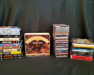 CDs, DVDs, VHS Tapes  OldTime Radio Cassettes  Mystery Lot