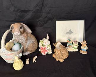 Enesco My Blushing Bunnies  Larry K. Martin Study for Young Cottontail Vintage Easter Decor Lot