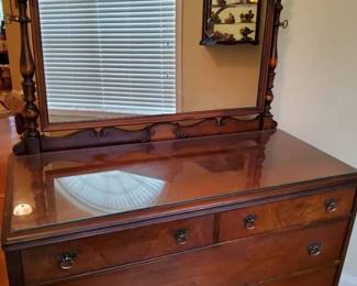 Antique J.B. Van Sciver Co. Dresser with Attached Mirror