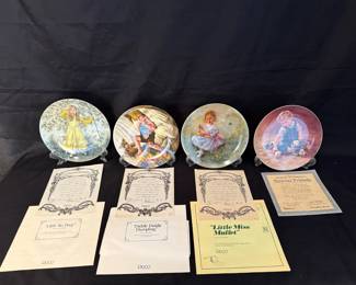 John McClelland 3 China Plates  Abbie Williams 1 Chine Plate w COAs Mother Goose series