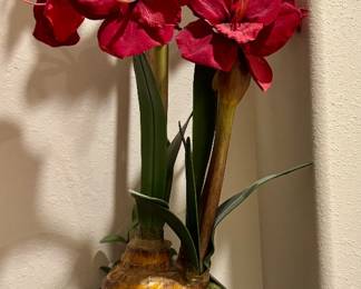 Large Silk Amaryllis Potted Plant