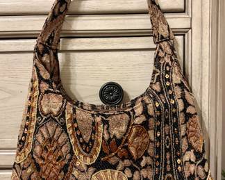 Beaded Tapestry Shoulder Bag