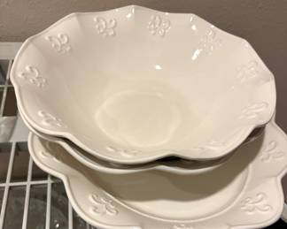 Large Ceramics Bowls and Serving Platter