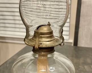 Vintage Glass Oil Lamp