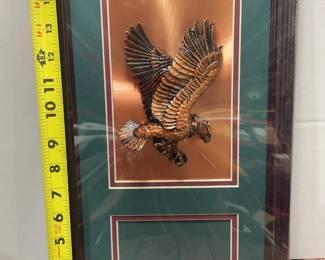 Framed bronze eagle