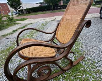 Bentwood Rocking chair like new with caned seat