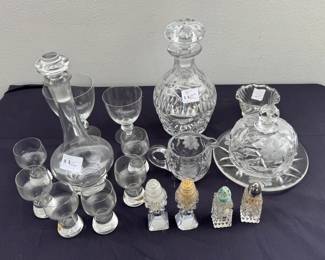 Cut crystal, Decanter set, Butter dish