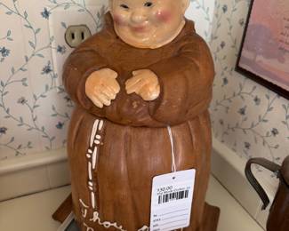 Vtg Monk Cookie Jar 