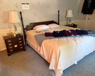 Bedframe, Bed, Wooden Nightstand, Clothing