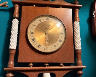 Vtg Wooden Wall Clock