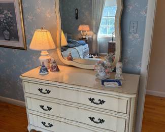 White Dresser & Mirror
