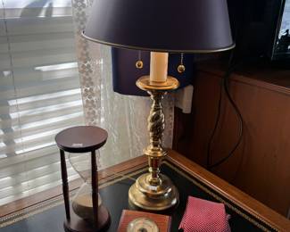 Vtg Lamp, Hourglass, Ties, Misc Decor 