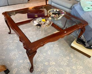 Wood & Glass Top Coffee Table 