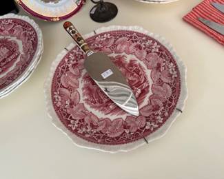 Red & White Porcelain Plates 