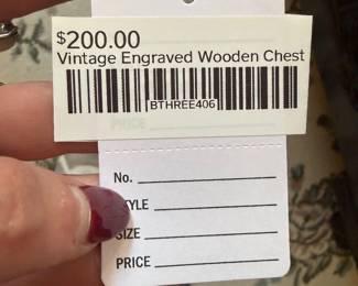 Vintage Engraved Wooden Chest