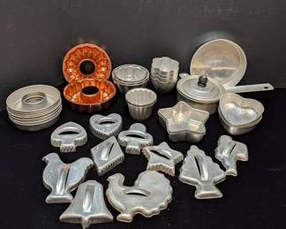 Vintage Jello Molds, Cookie Cutters More