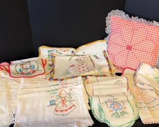 Handcrafted Embroidery Dish Towels, Table Runners More