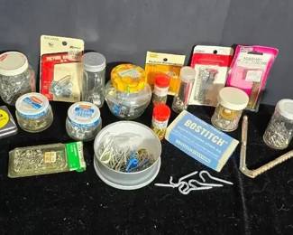 Mystery Lot of Nails, Push Pins, Small Saw Blades More