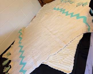 Two Hand Made Crocheted Quilts