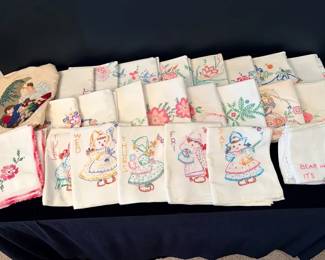 Embroidered Pillowcases, Dish Towels, More