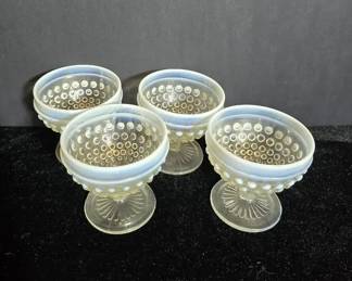 Vintage Anchor Hocking Moonstone Opalescent Dessert Dishes