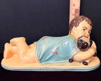 Vintage Chalk Ware Piano Baby Figurine
