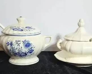 Vintage Footed Covered Soup Tureens