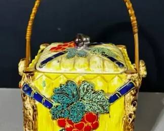 Vintage Japanese Ceramic Jar With Lid