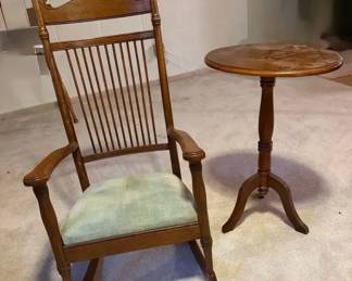 Vintage Oak SpindleBack Rocking Chair More