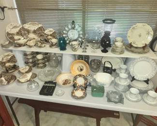 TABLE FULL OF CHINA / DINNERWARE